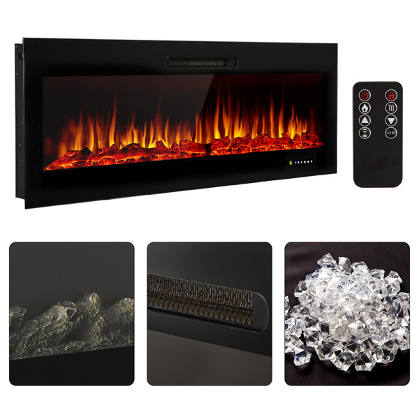 Symple Stuff Paynesville Recessed & Wall Mounted Electric Fireplace